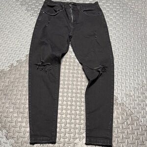 Men's Black Distressed Skinny Jeans